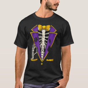 Skeleton Tuxedo Suit Halloween Costume like zombie T-Shirt
