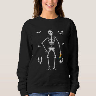 Skeleton Video Game Player Halloween Video Game Sweatshirt