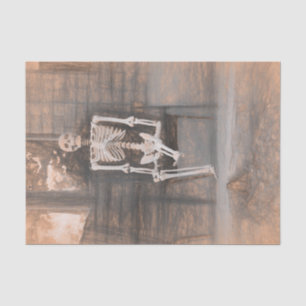 Skeleton Vintage Antique Sepia Sketch Art Tissue Paper