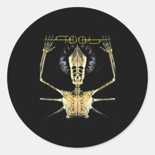 Skeleton Vintage Tool Shake Handyma Sarcastic Musi Classic Round Sticker