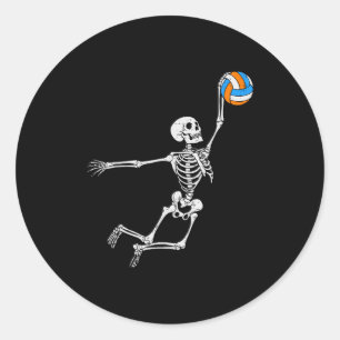 Skeleton Volleyball Halloween Costume Boys Teens G Classic Round Sticker