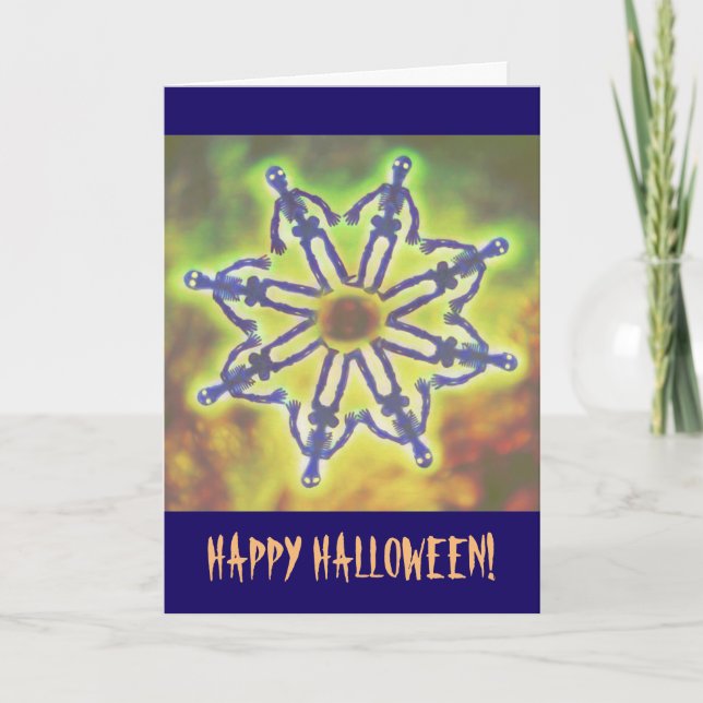 Skeleton Vortex Of Doom Halloween Holiday Card (Front)