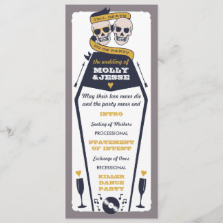 Skeleton Wedding Program - Navy and Mustard Programme