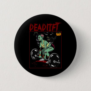 Skeleton Weightlifter Bodybuilder Workout Fitness 6 Cm Round Badge