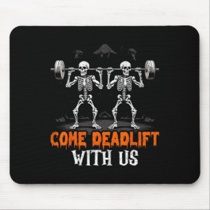 Skeleton Weightlifter Bodybuilder Workout Fitness Mouse Pad