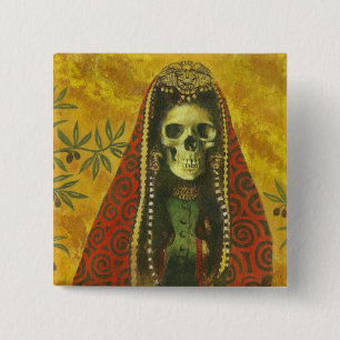 Skeleton Witch Design 15 Cm Square Badge