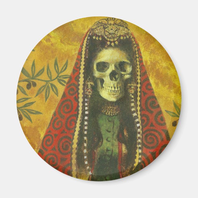 Skeleton Witch Design Magnet (Front)