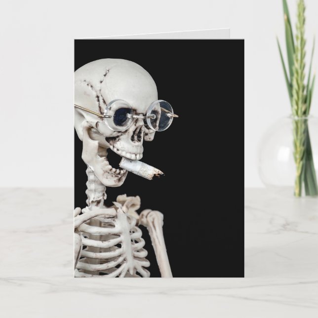 Skeleton with cigarette card (Front)