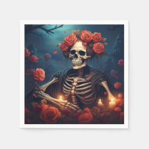 Skeleton With Crown of Roses