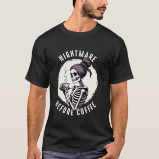 Skeleton With Hot Coffee Lover Nightmare Before Co T-Shirt