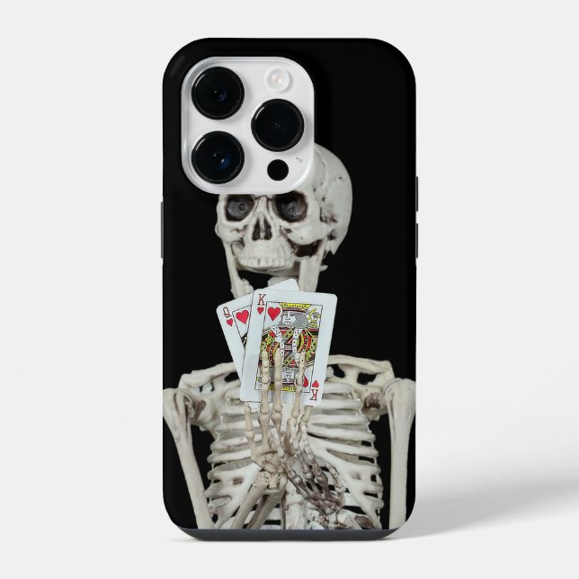 Skeleton With Playing Cards iPhone Case (Back)