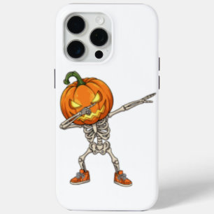 Skeleton with Pumpkin Head Dab Dance Halloween  iPhone 15 Pro Max Case