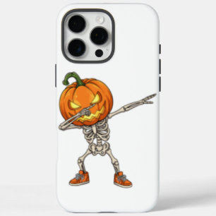 Skeleton with Pumpkin Head Dab Dance Halloween iPhone 16 Pro Max Case