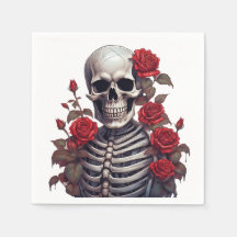Skeleton With Red Roses