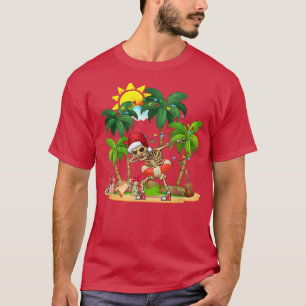 Skeleton with Santa Hat  Men Woman Kids Christmas  T-Shirt