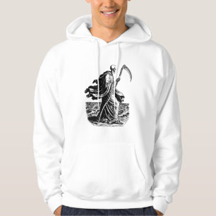 skeleton with the scythe at the sea hoodie