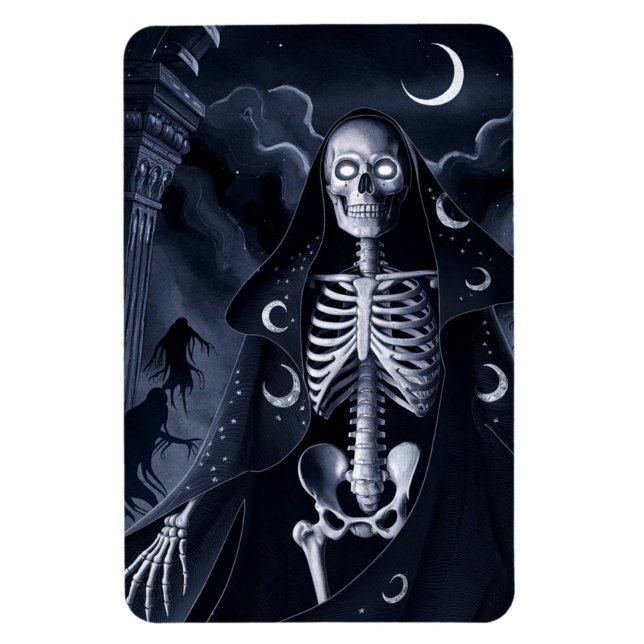 Skeleton Wizard Design Rectangle Magnet (Vertical)