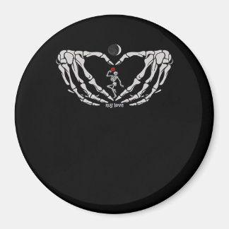 Skeleton Woman With Red In Heart Made Of Hands Fes Magnet