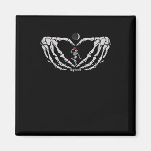 Skeleton Woman With Red In Heart Made Of Hands Fes Magnet