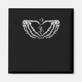 Skeleton Woman With Red In Heart Made Of Hands Fes Magnet