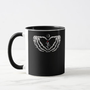 Skeleton Woman With Red In Heart Made Of Hands Fes Mug