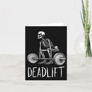 Skeleton Workout Halloween Weight Lifting Fitness Card