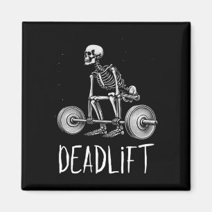 Skeleton Workout Halloween Weight Lifting Fitness Magnet