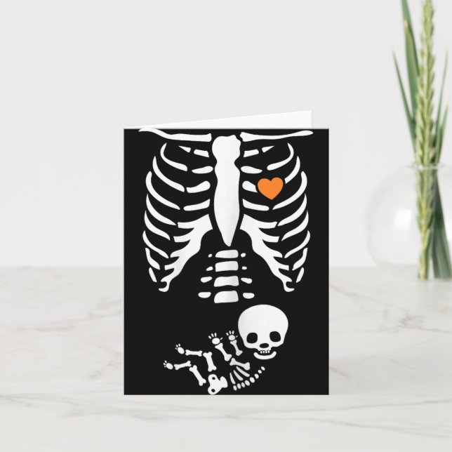 Skeleton Xray Halloween Costume Pregnant Women Mom Card (Front)