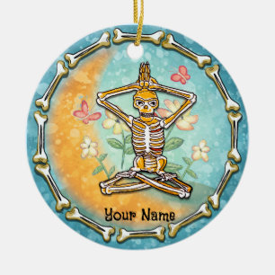 Skeleton Yoga Ceramic Tree Decoration
