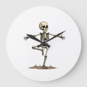 Skeleton Yoga � Funny Halloween Fitness Shirt Large Clock