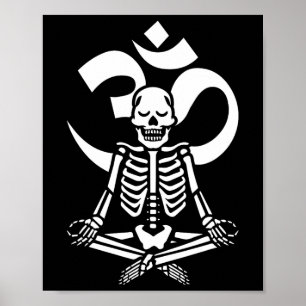 Skeleton Yoga Meditation Om Costume Funny Aum Hall Poster