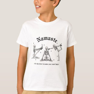 Skeleton Yoga Namaste Vintage Peace Yoga Quote T-Shirt