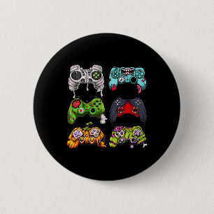 Skeleton Zombie Gaming Controllers Halloween Gamer 6 Cm Round Badge