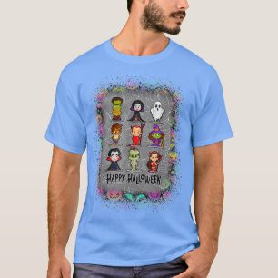 Skeleton Zombie Scary Pumpkin Vampire Halloween Bo T-Shirt