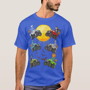 Skeleton Zombie Vampire Riding Monster Truck Hallo T-Shirt