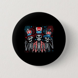Skeletons 4th Of July Funny Independence Day 3 6 Cm Round Badge