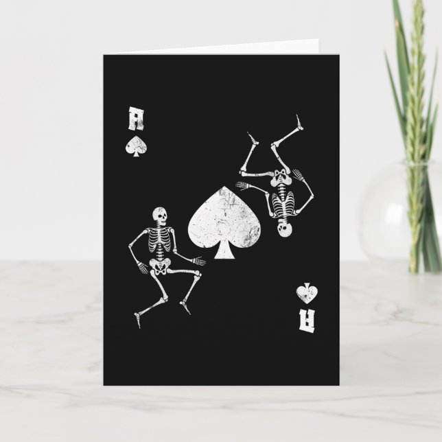 Skeletons Ace Of Spades Card Game Gothic Vintage (Front)