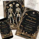 Skeletons and Mushrooms Till Death Wedding Invitation<br><div class="desc">Introducing Till Death Do Us Part, a wedding invitation that merges the mystical with the romantic. This design features skeletons hand-in-hand, surrounded by enchanting mushrooms—a nod to shamanic and spiritual symbolism. Celebrating a love that defies earthly bounds, it captures the mystery of a union that endures beyond life itself. Perfect...</div>