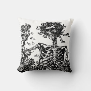 Skeletons and Roses Cushion