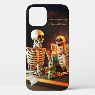 Skeletons at a bar iPhone 12 case