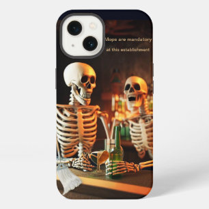 Skeletons at a bar iPhone 13 case