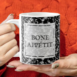 Skeletons BONE APPÉTIT Coffee Mug<br><div class="desc">Skeletons on a black background and BONE APPÉTIT in chic lettering,  you'll have fun with this coffee mug. MATCHING items in our store.</div>