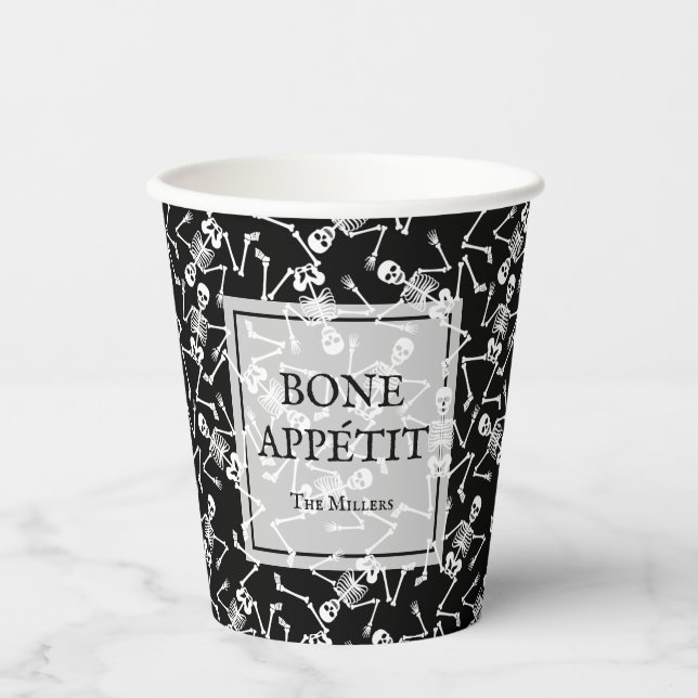 Skeletons BONE APPÉTIT Paper Cups (Front)