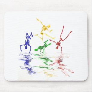 Skeletons breakdancing mouse pad