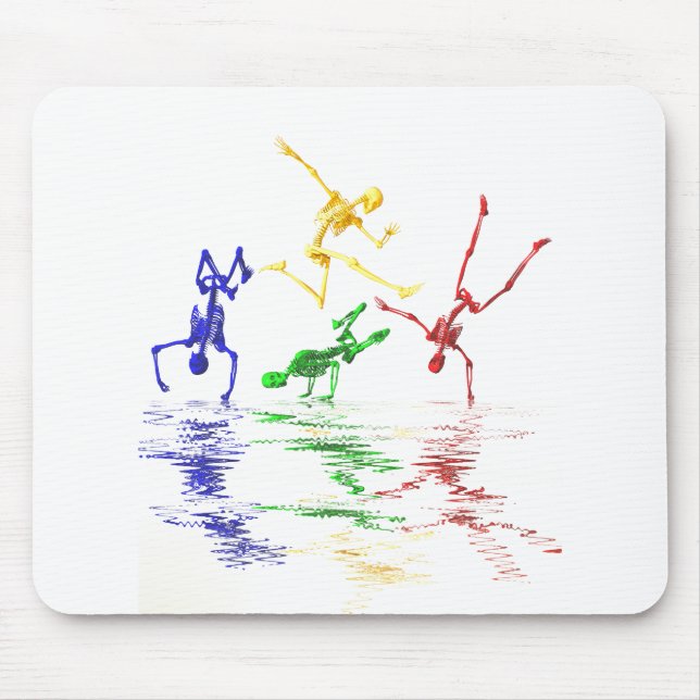 Skeletons breakdancing mouse pad (Front)