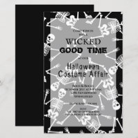 Skeletons Budget Halloween Invitations