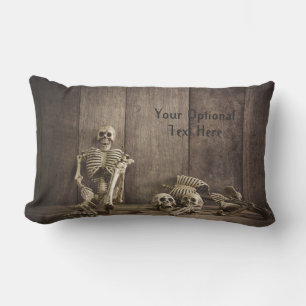Skeletons custom text throw pillows