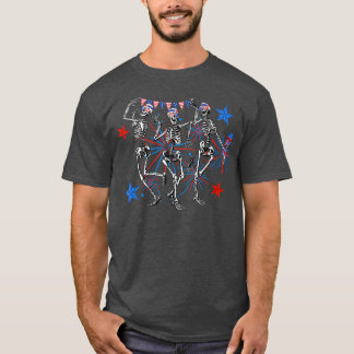 Skeletons Dancing Fourth of July Happy Independenc T-Shirt