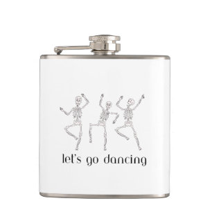 Skeletons Dancing on a Hip Flask