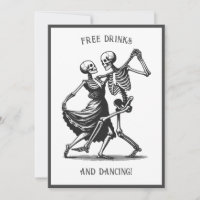Skeletons Dancing Wedding Invitation